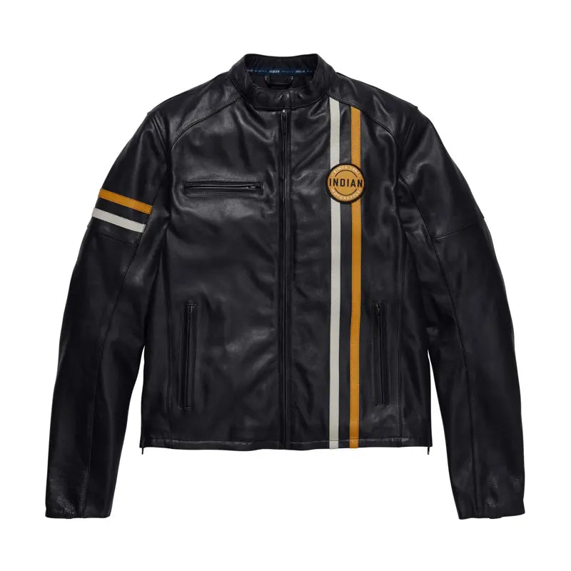 Men's Cafe Leather Jacket, Black