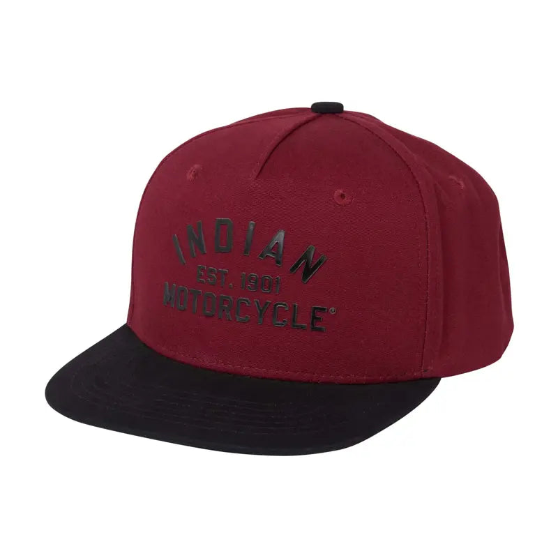 Port And Black Logo Flat Peak Cap, Multi