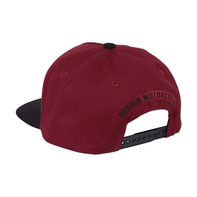 Port And Black Logo Flat Peak Cap, Multi