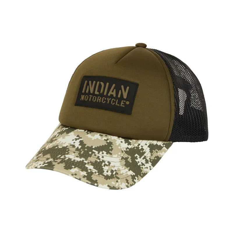 Camo Peak Trucker Cap, Khaki