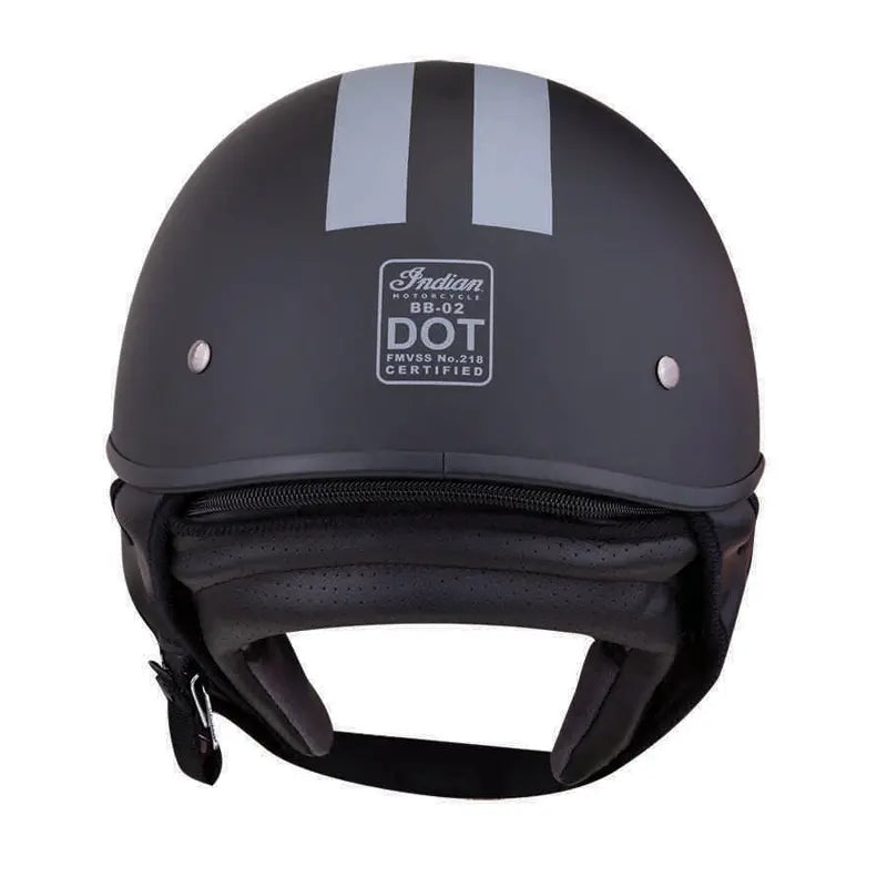 Half Helmet with Gray Stripe, Black