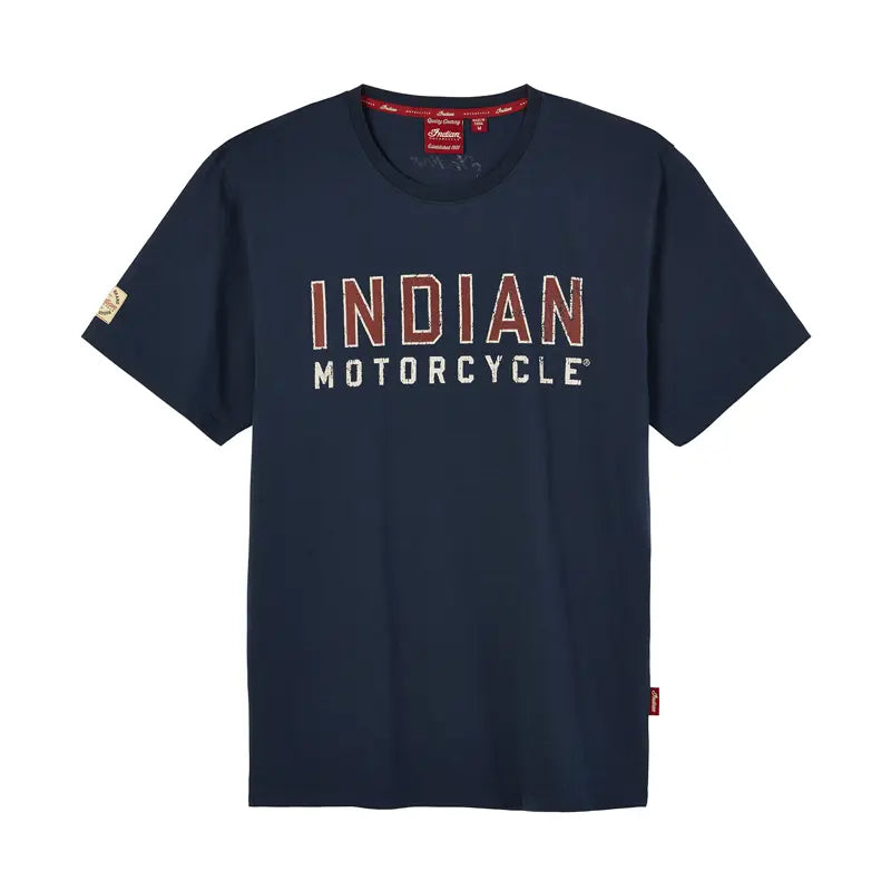 Men's Distressed Block Logo T-Shirt, Navy